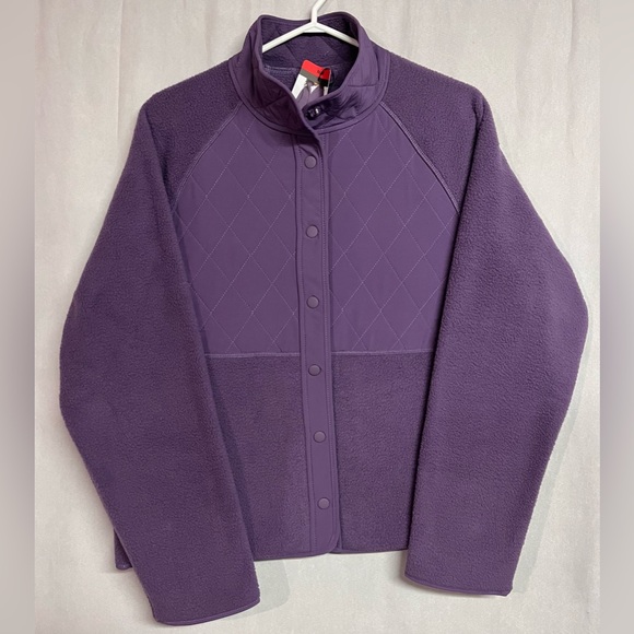 GapFit Women's Fleece Sherpa Purple Jacket NWT - Picture 2 of 6